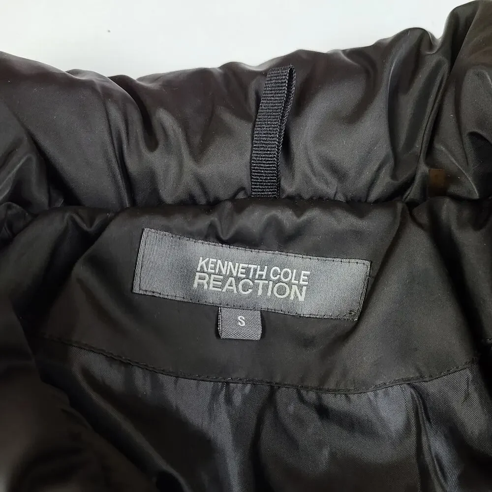 Kenneth Cole Reaction Down Filled Puffer Coat Small Black Trench